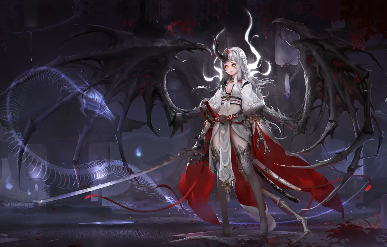 Photo wallpaper wings, art, fantasy