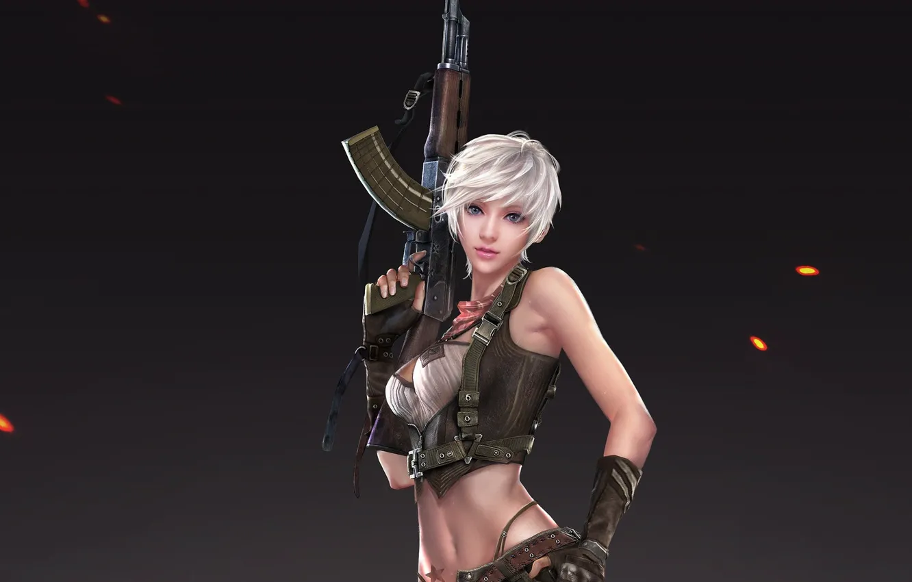 Photo wallpaper girl, automatic, blonde