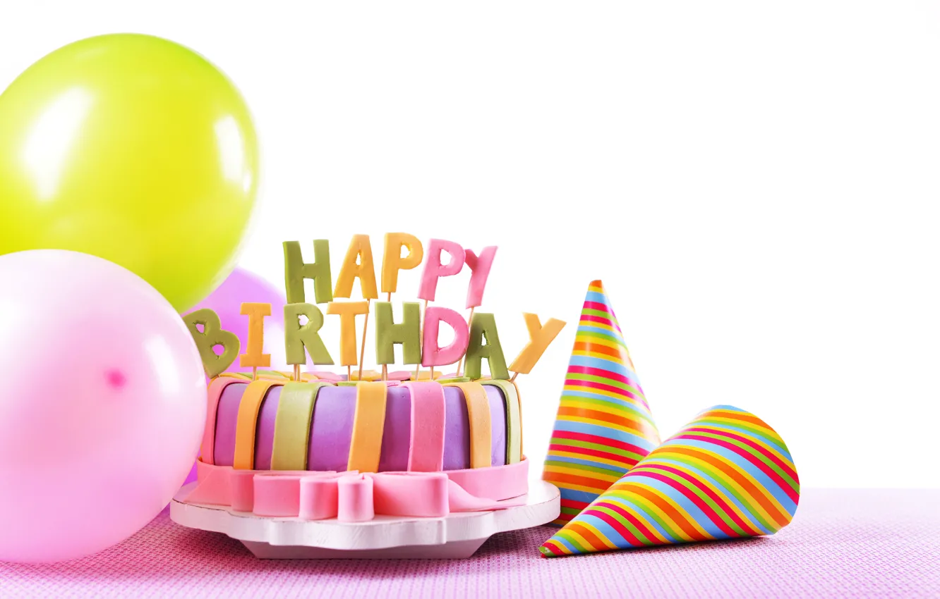 Photo wallpaper birthday, candles, cake, cake, sweet, decoration, Happy, Birthday