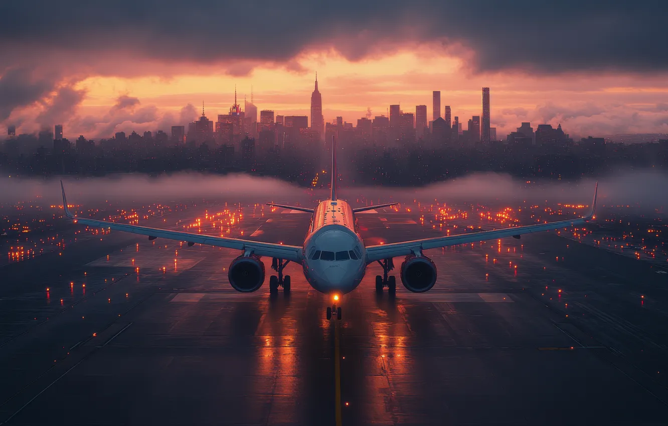 Photo wallpaper aviation, technique, the plane, AI art, neural network