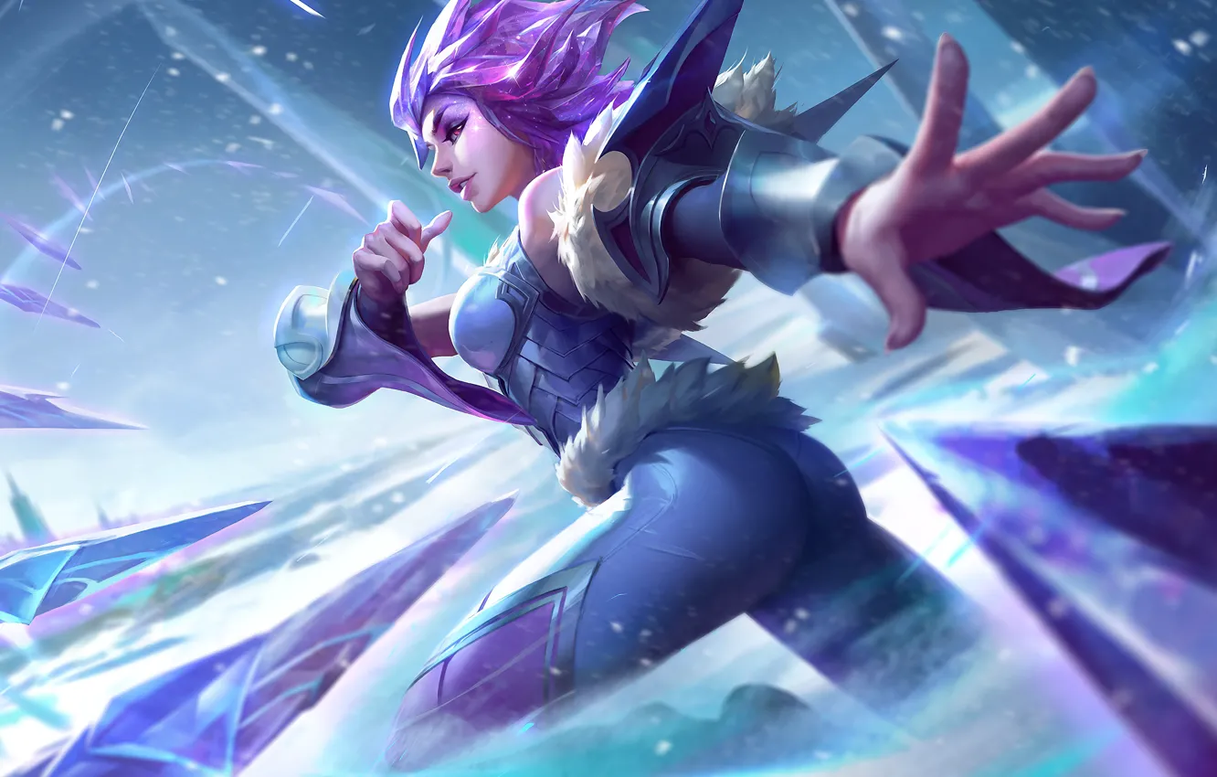 Photo wallpaper Girl, The game, Look, Girl, Fragments, Game, League of legends, Irelia