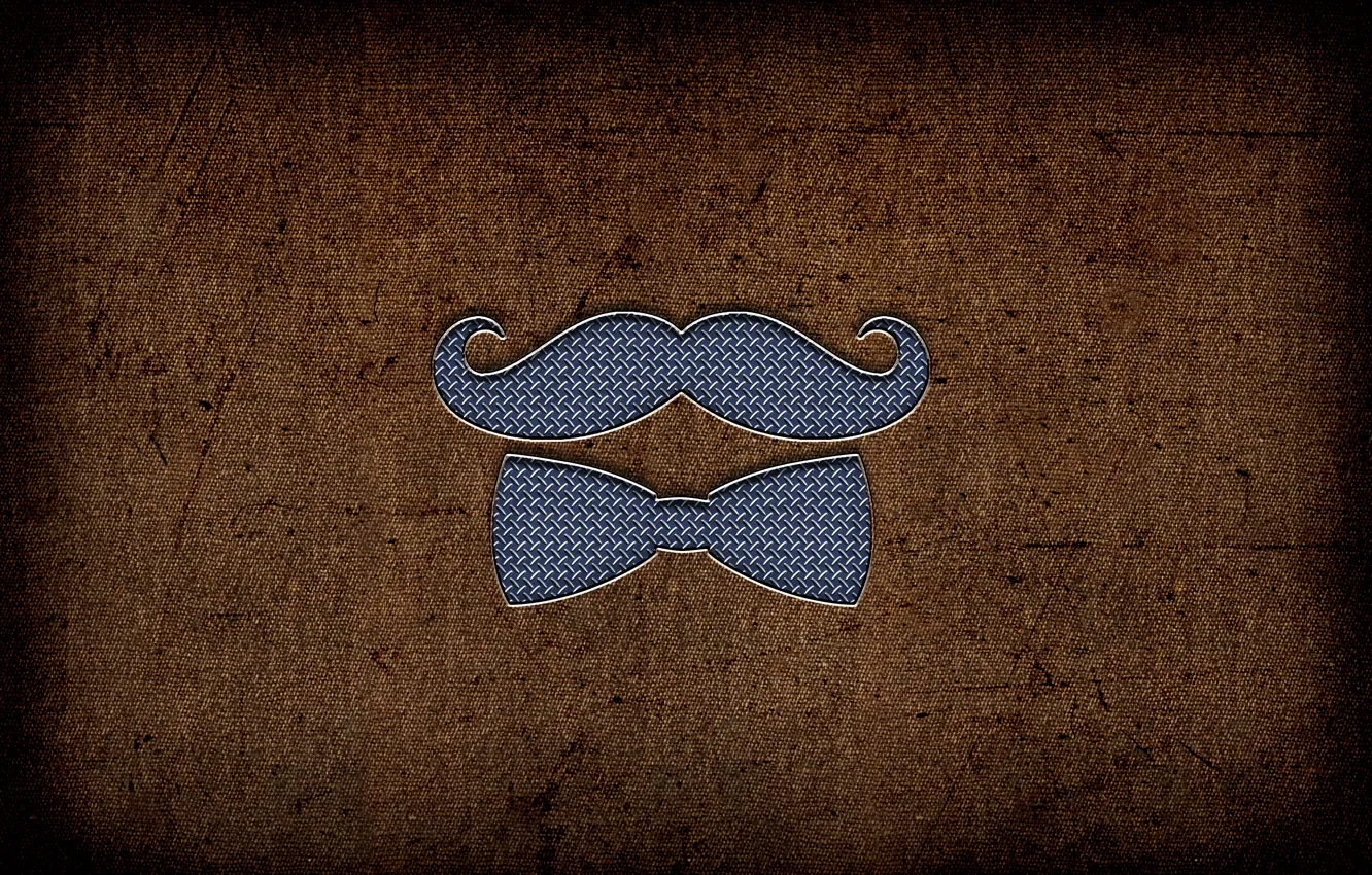 Photo wallpaper Butterfly, Mustache, Background, Metal, Mustache Gentleman