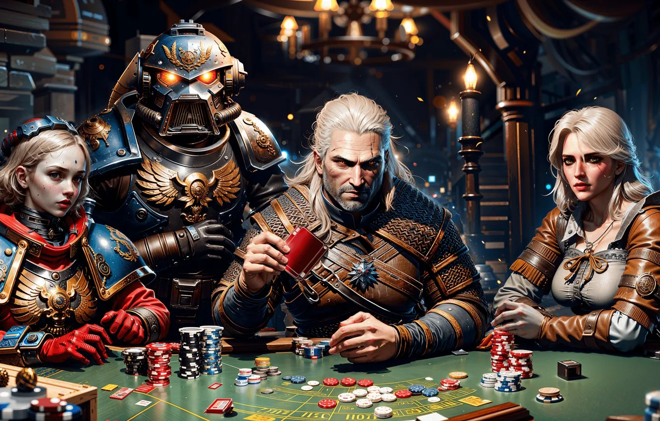 Photo wallpaper the game, The Witcher, characters, neural network