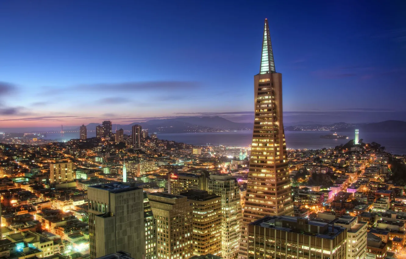 Photo wallpaper city, night, building