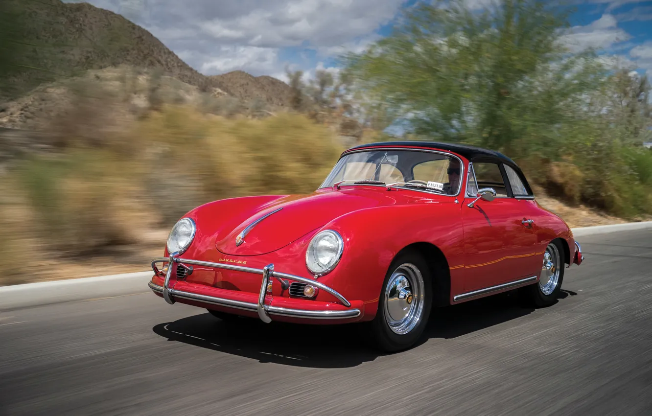 Photo wallpaper Porsche, drive, 1959, 356, Porsche 356A 1600 Cabriolet