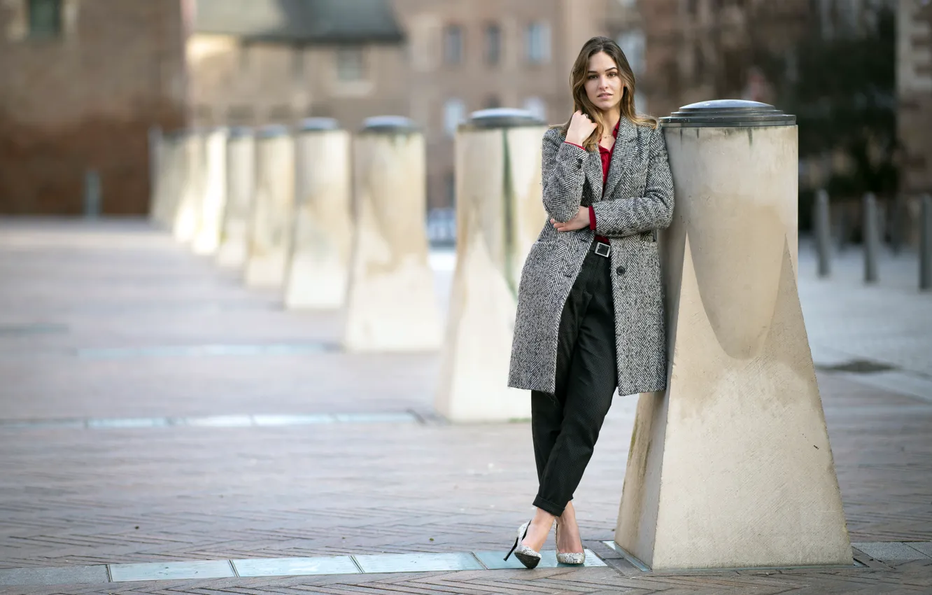 Photo wallpaper girl, the city, Sarah