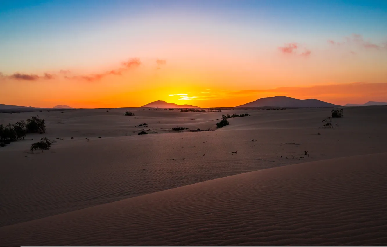 Photo wallpaper sand, clouds, dunes, Spain