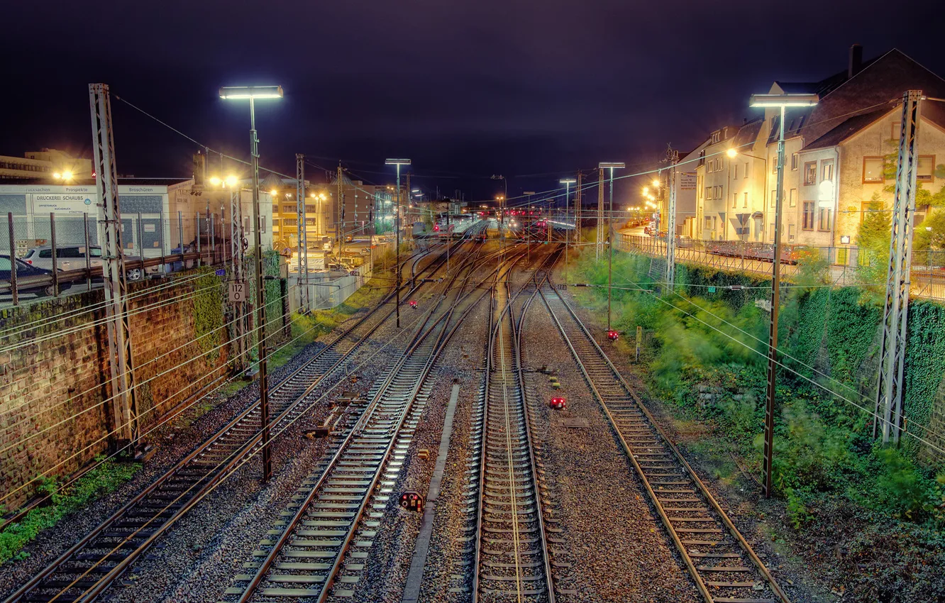 Photo wallpaper the way, train, HDR