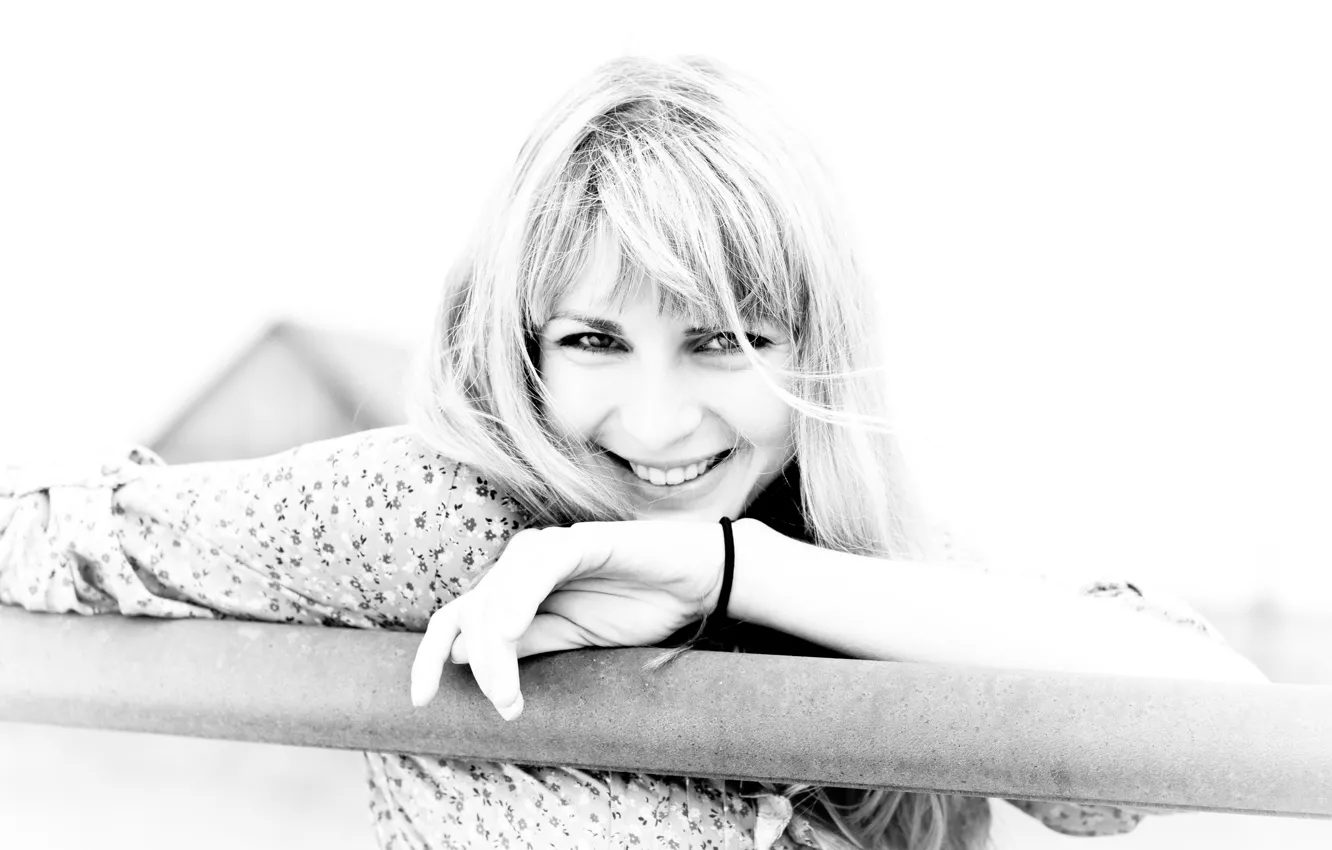 Photo wallpaper people, girl, black and white, genre