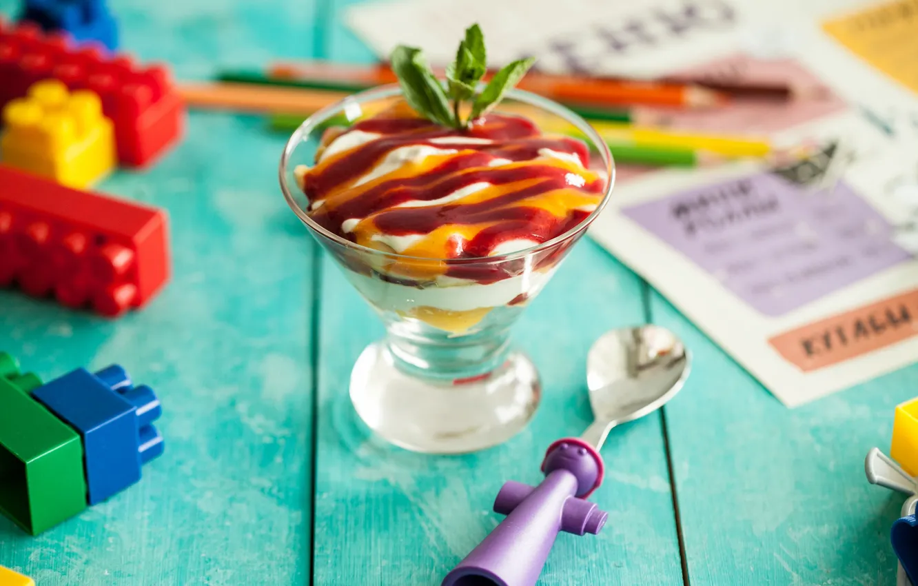 Photo wallpaper berries, food, blueberries, strawberry, dessert, sweet, dessert, blueberries