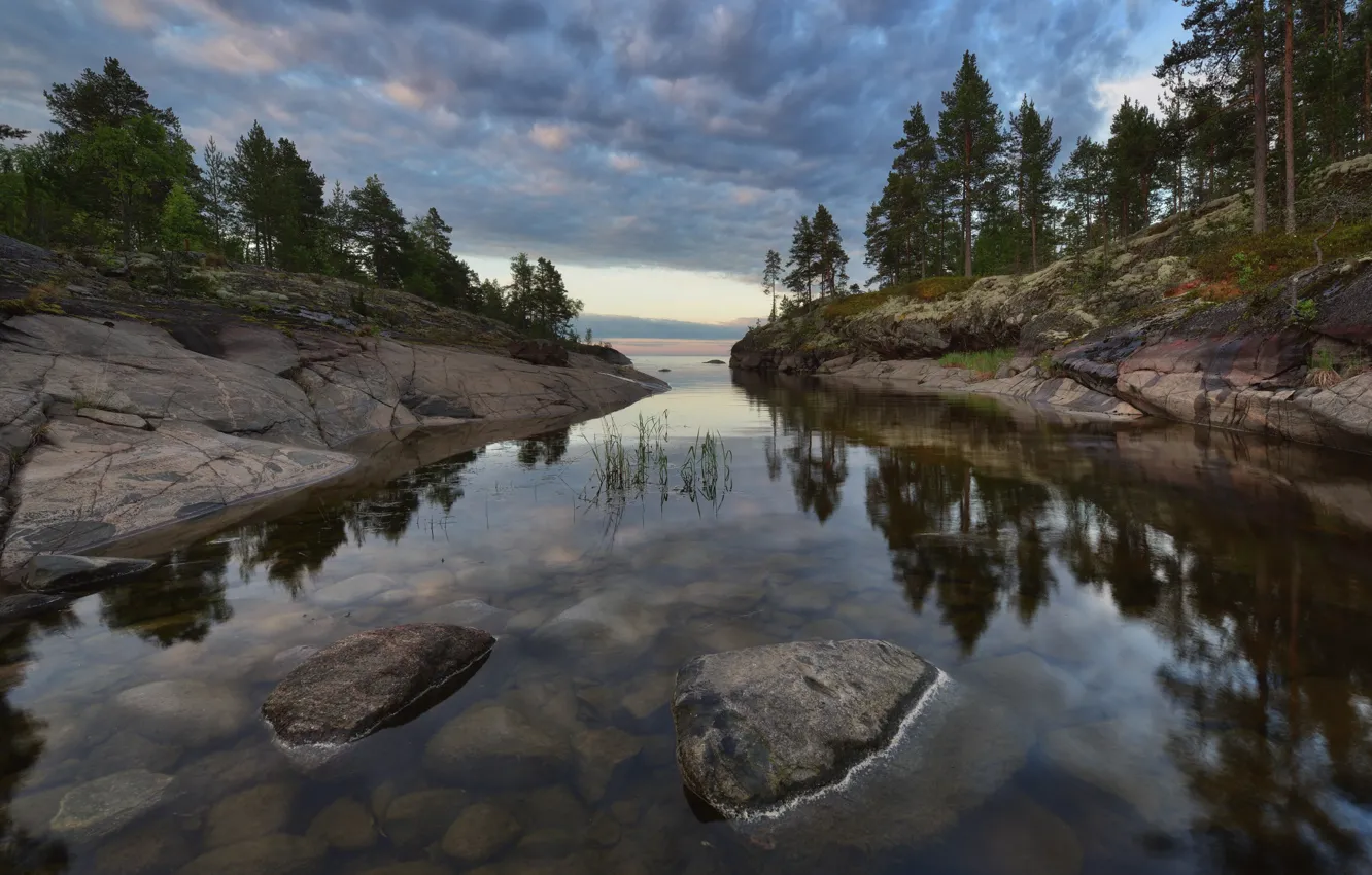 Photo wallpaper Lake Ladoga, Karelia, archipelago, Ladoga, Skerries