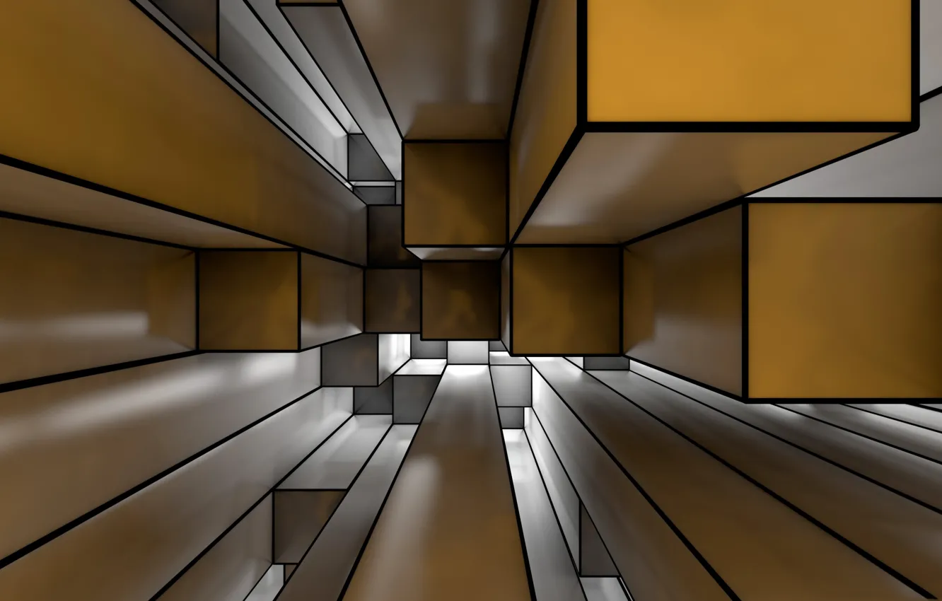 Photo wallpaper line, pattern, squares, the volume