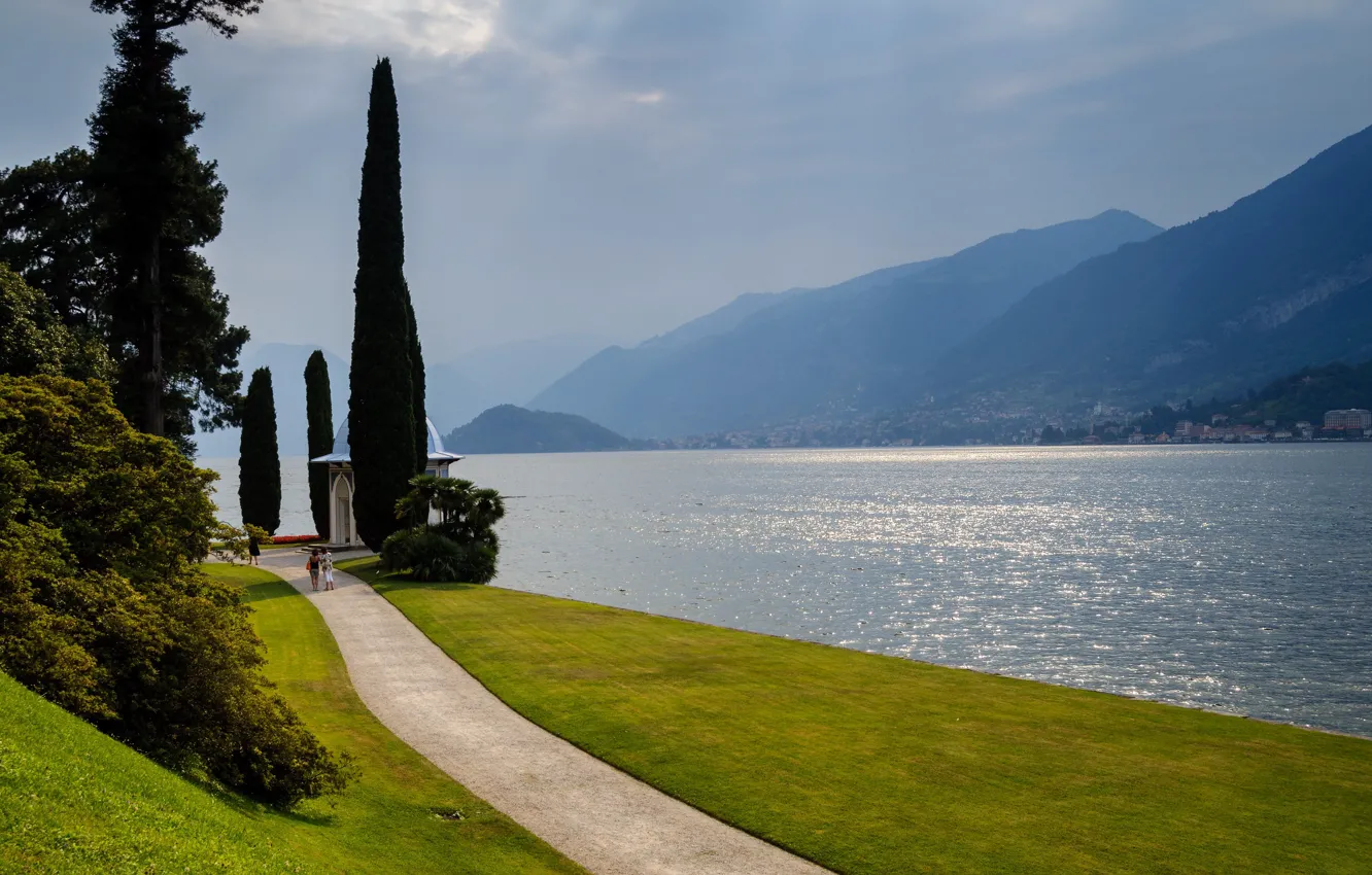 Photo wallpaper Italy, lake Como, Lombardy, Bellagio, Villa Melzi d'Eril