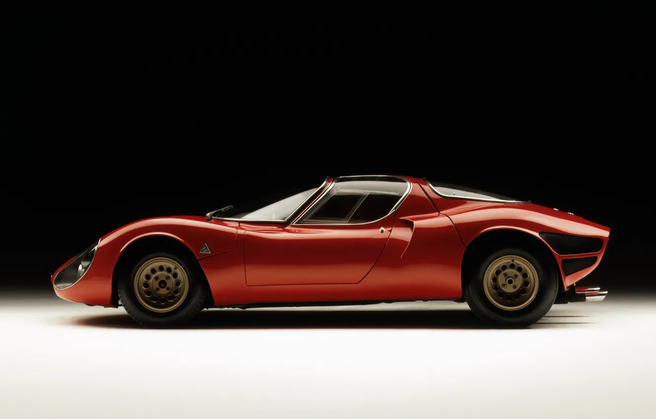 Photo wallpaper Alfa Romeo, 1967, profile, 33 Road, Type 33, Alfa Romeo 33 Stradale Prototype