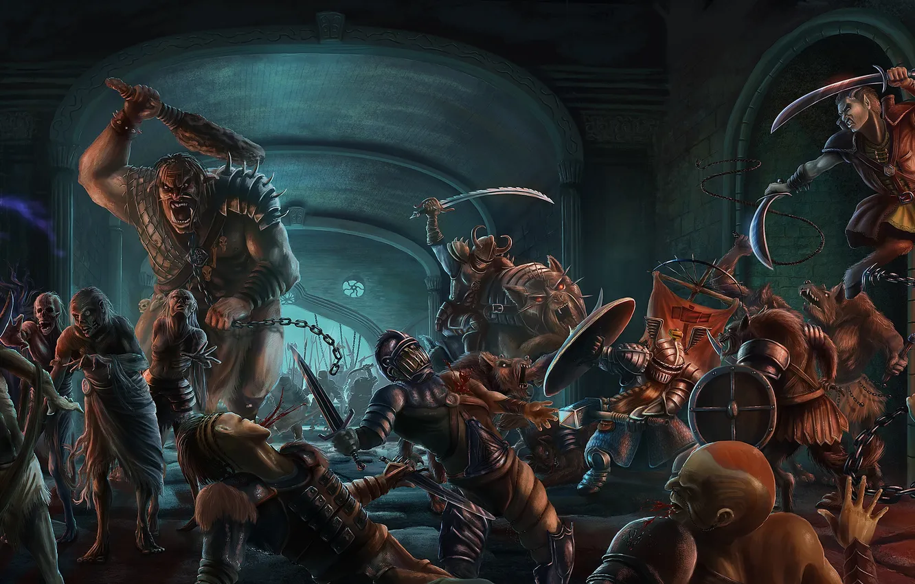 Photo wallpaper war, fight, epica, catacombs