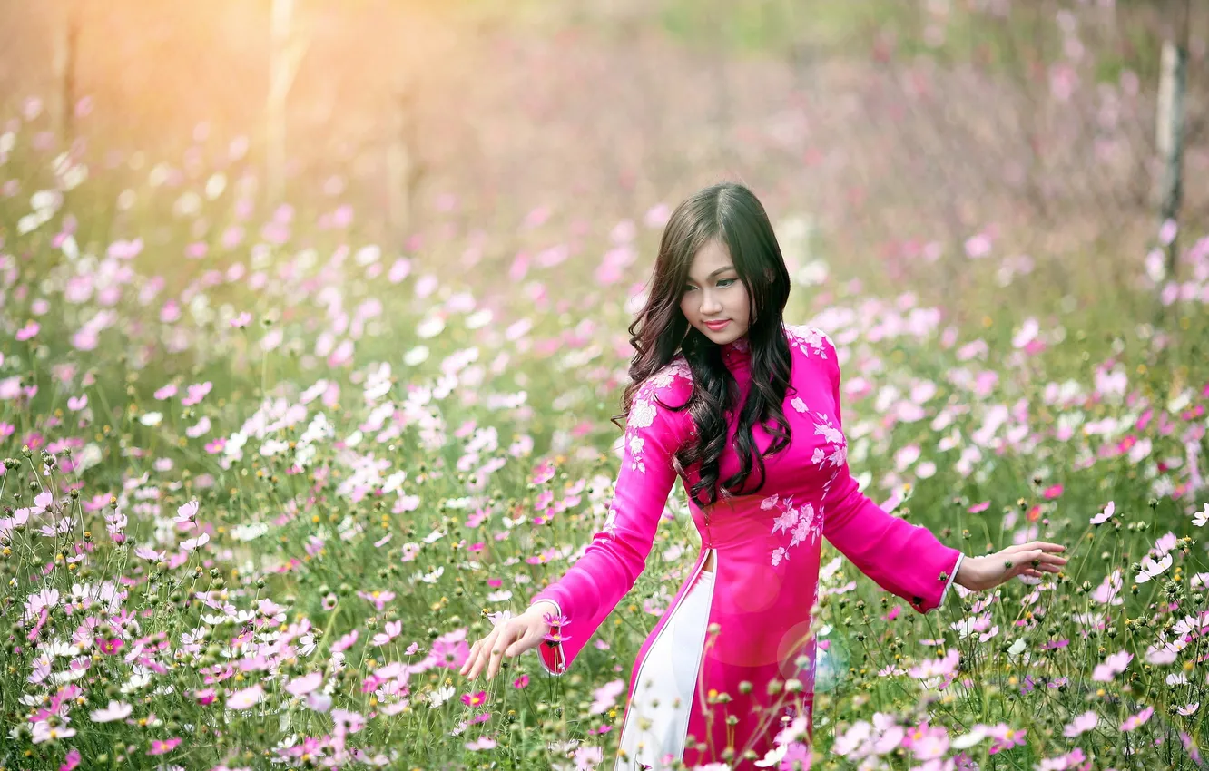 Photo wallpaper summer, girl, Asian