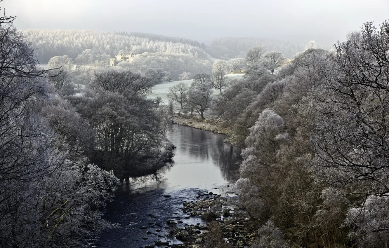 Photo wallpaper landscape, nature, river
