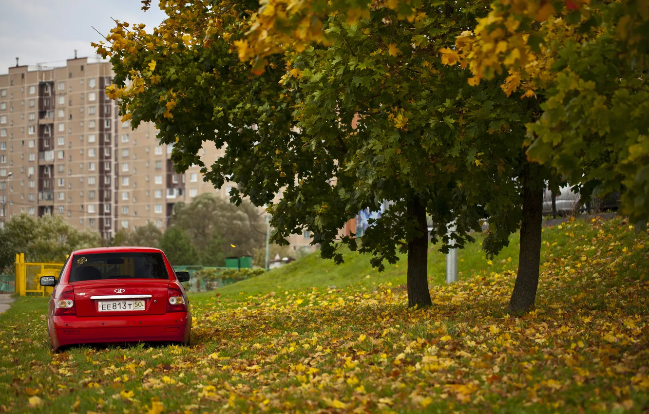 Photo wallpaper machine, auto, home, Lada, auto, Priora, VAZ, feed