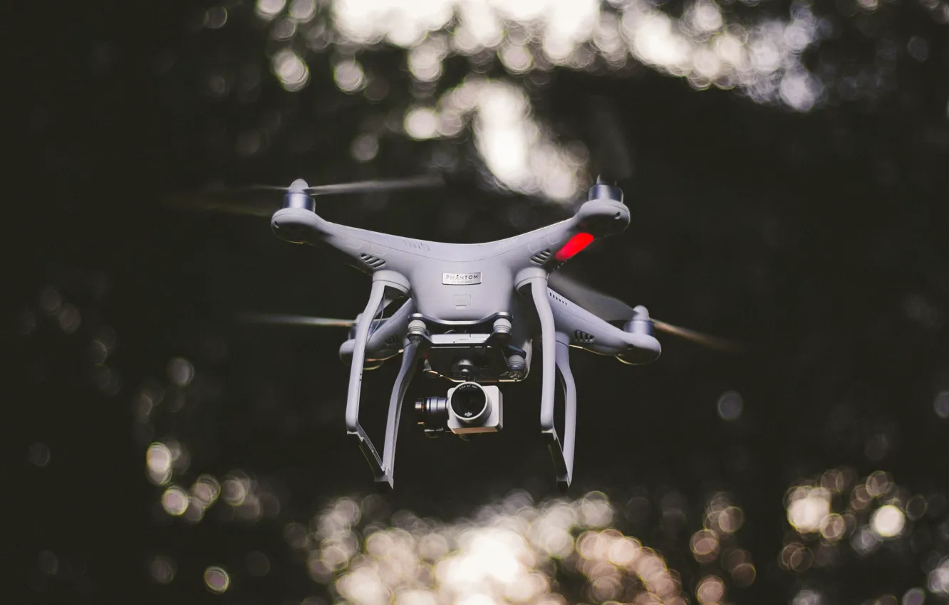 Photo wallpaper Phantom, propeller, camera, bokeh, the camera, drone, drone, quadcopter