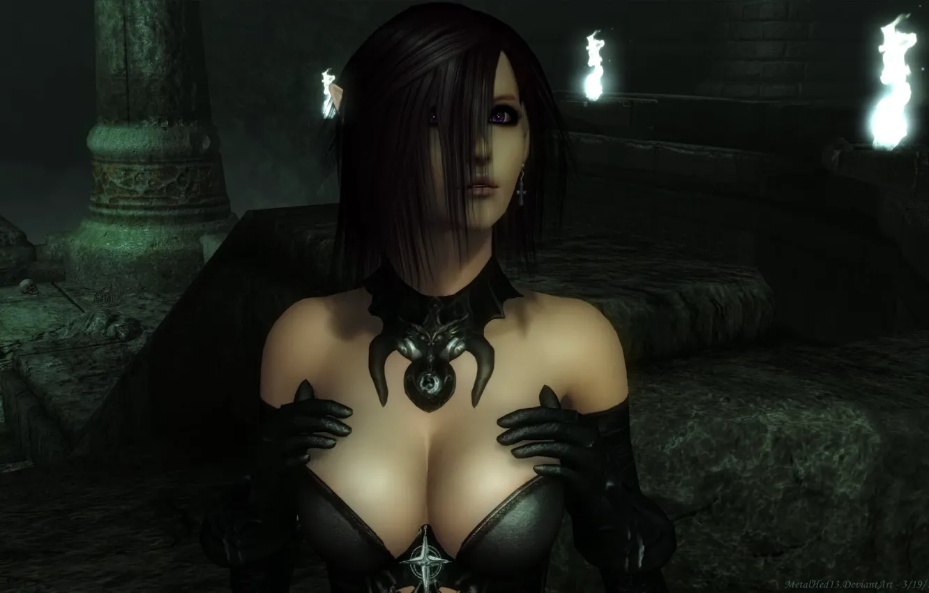 Photo wallpaper girl, fantasy, black