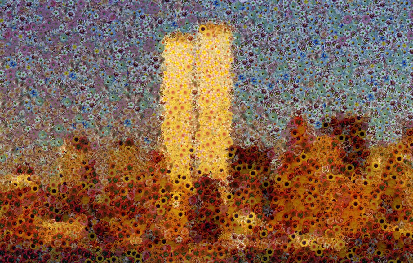 Photo wallpaper flowers, skyscrapers, new York, world trade center, world trade center, wtc, Manhattan