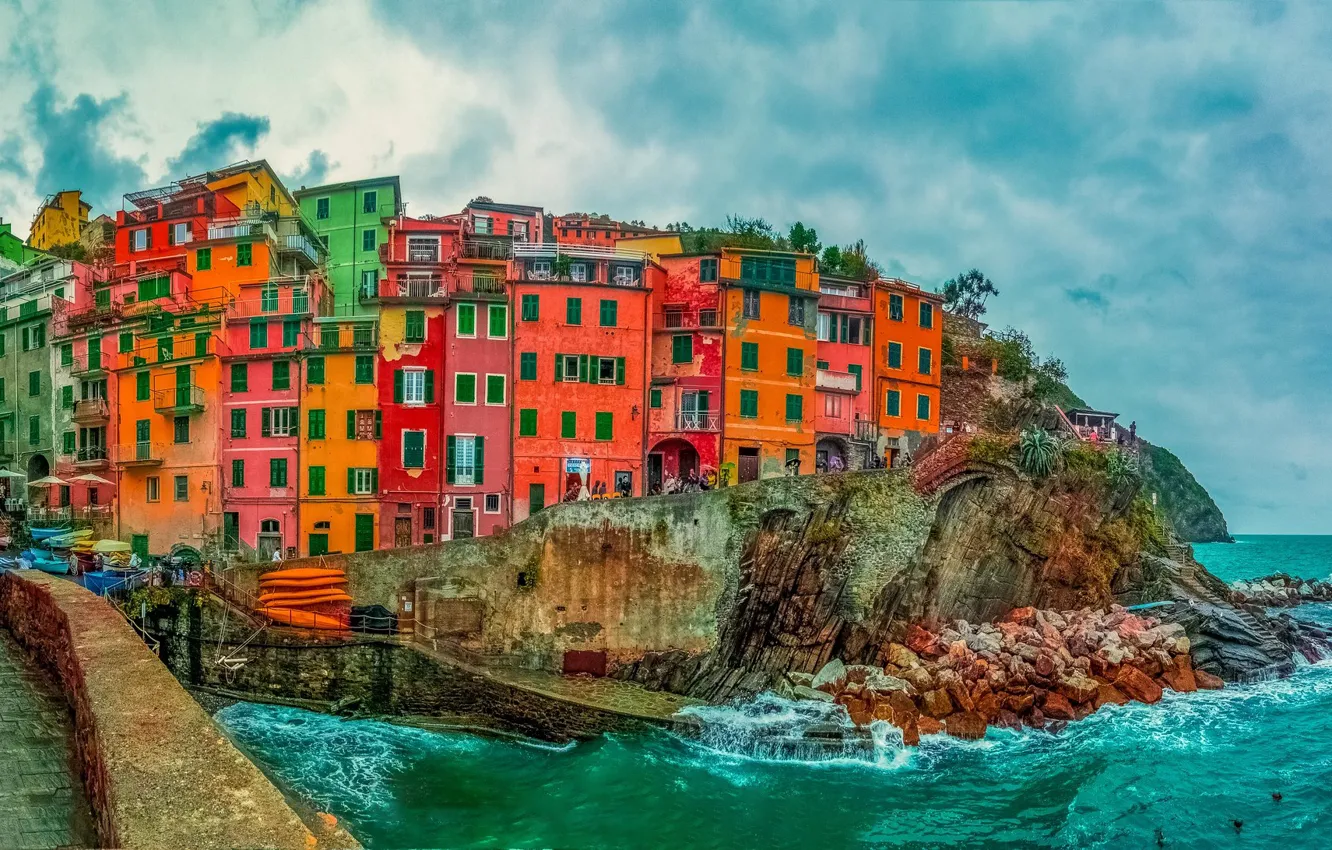 Photo wallpaper home, Italy, Riomaggiore, Liguria