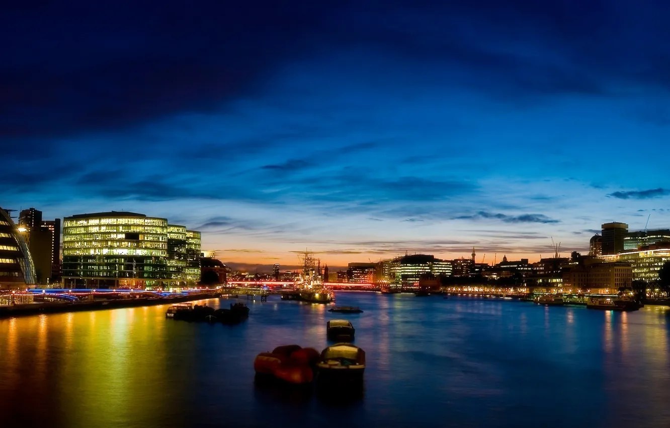 Photo wallpaper river, London, the evening, London