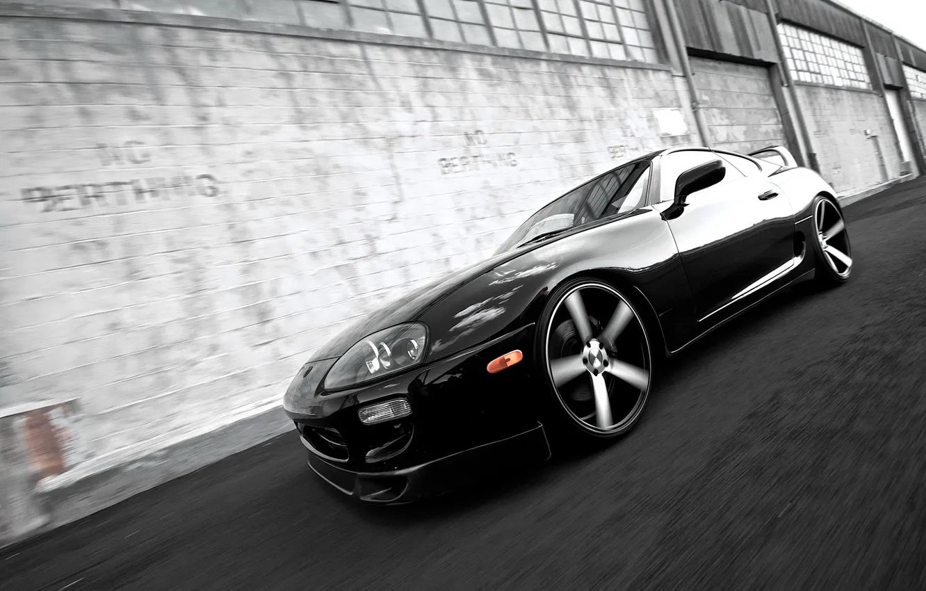 Wallpaper Tuning, Black And White, B W, Toyota, In Motion, Supra 