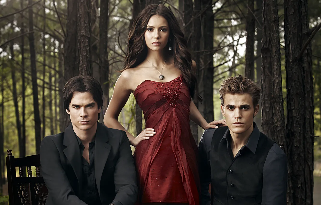 Photo wallpaper the series, Nina Dobrev, Nina Dobrev, The Vampire Diaries, The vampire diaries, Ian Somerhalder, Ian …