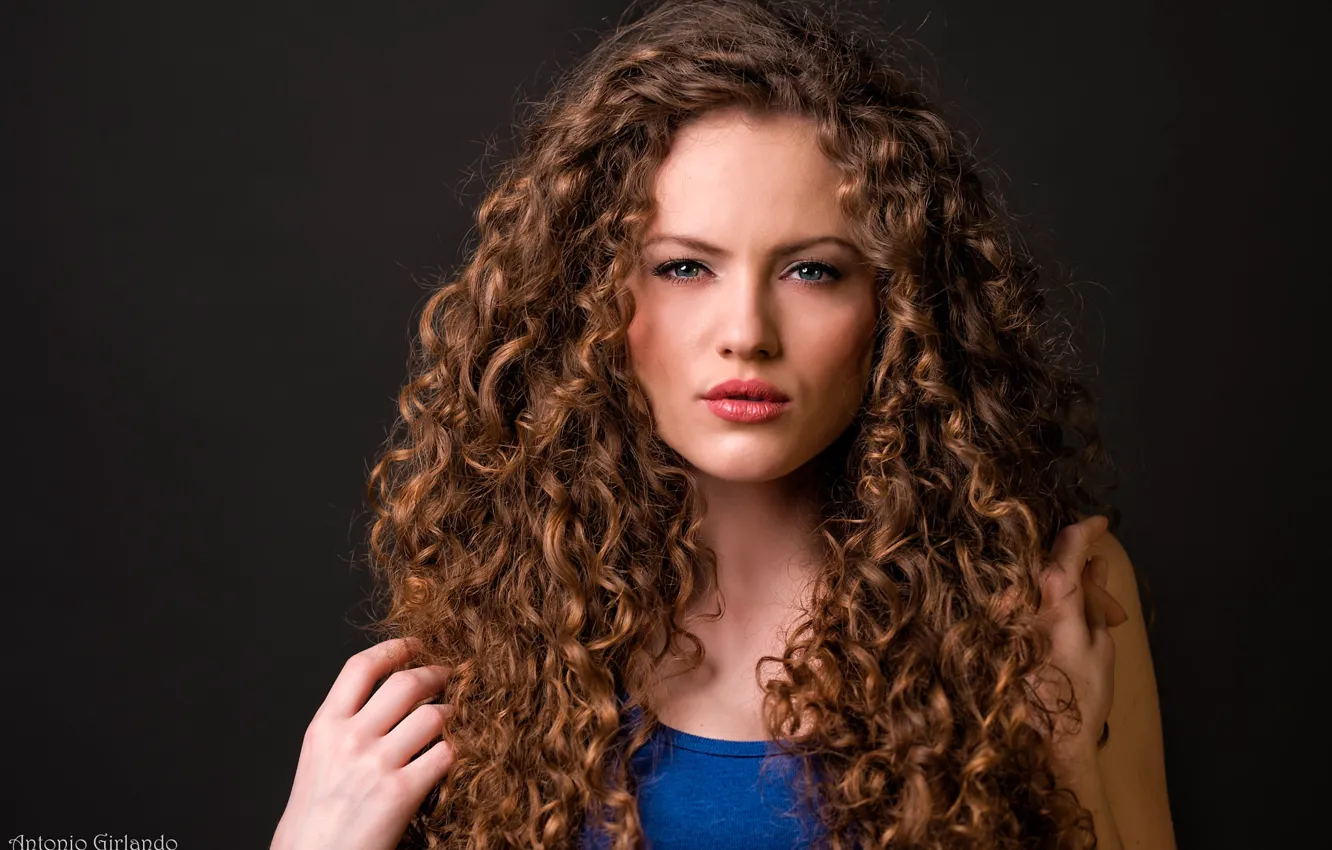 Photo wallpaper look, background, model, portrait, makeup, hairstyle, brown hair, beauty