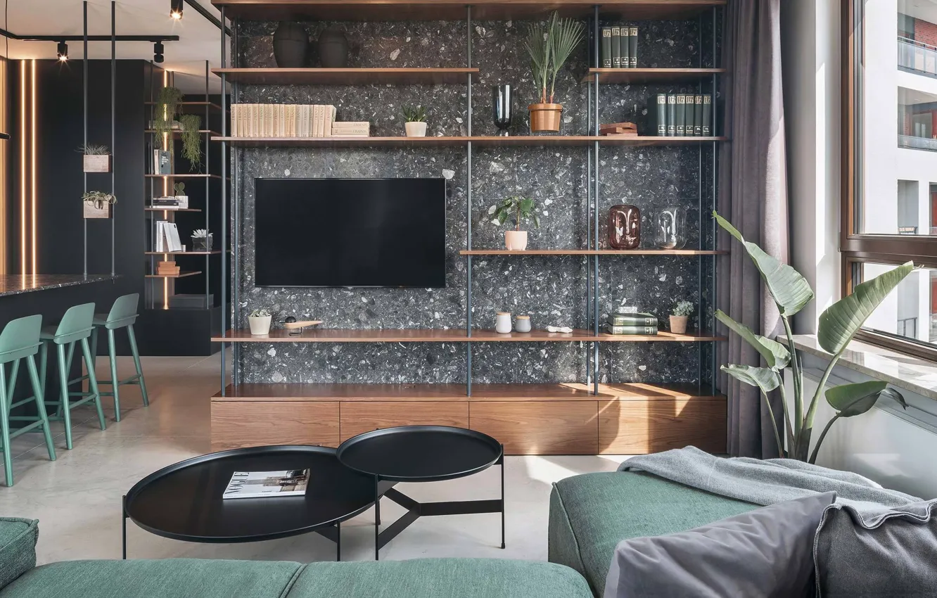 Photo wallpaper design, style, Poland, Warsaw, living room, interr, Poland, dining room