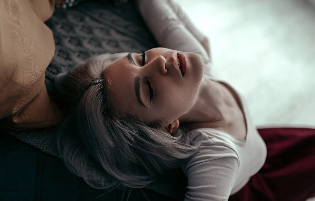 Photo wallpaper girl, pose, hair, Sasha Rusko, Regina Sergeeva