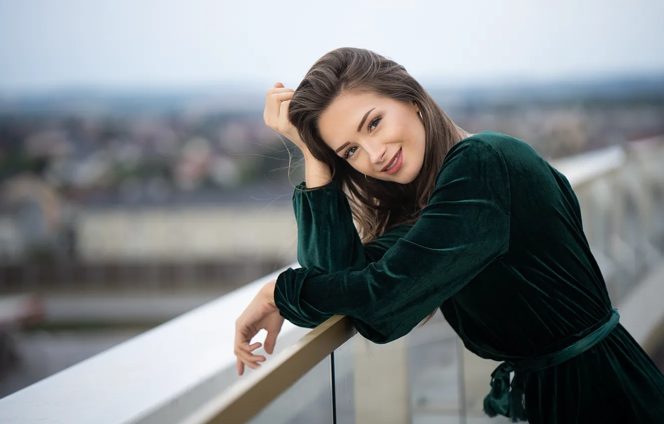 Photo wallpaper look, girl, smile, hair