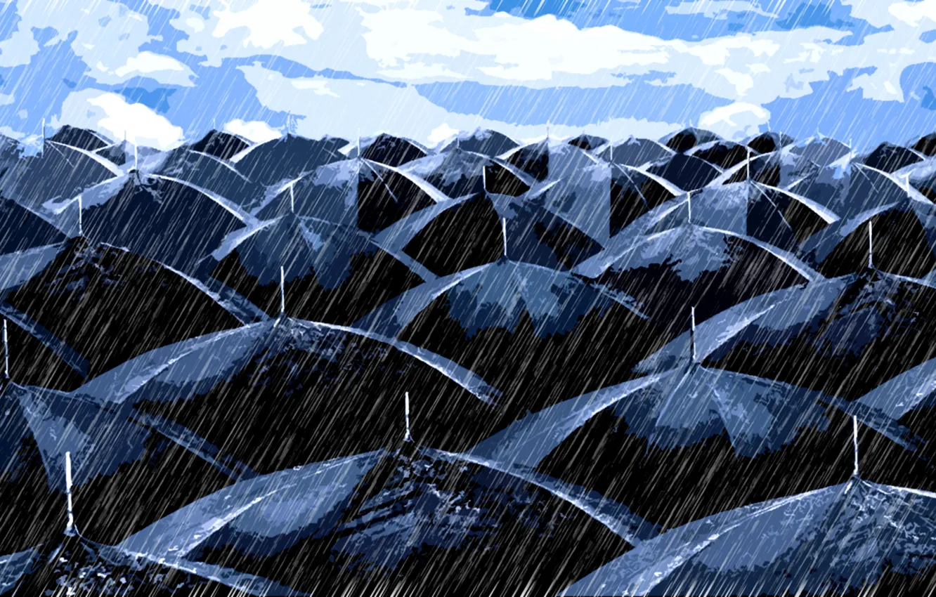 Photo wallpaper mediocrity, vector, umbrella, Rain, weather