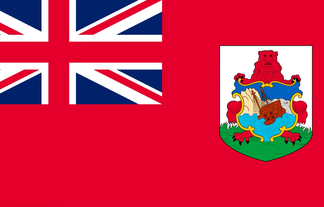 Photo wallpaper flag, coat of arms, flag, Bermuda, bermuda, Bermuda