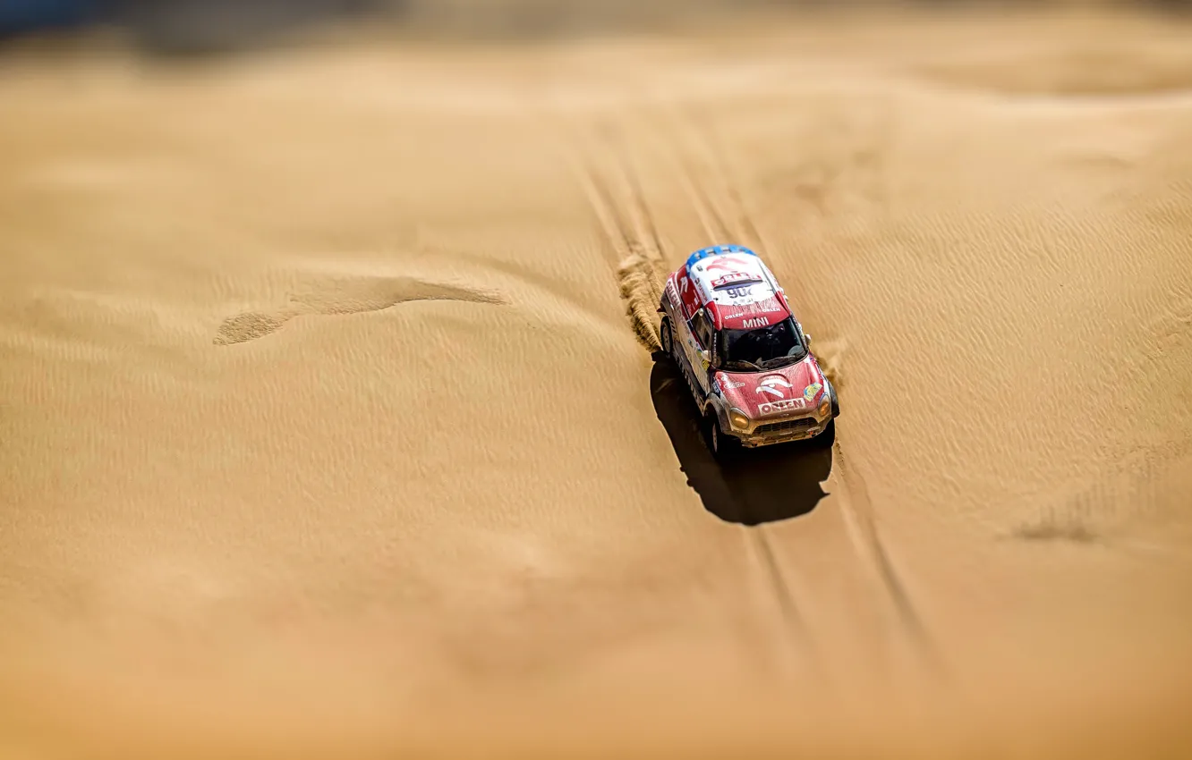 Photo wallpaper Sand, Mini, Sport, Machine, Race, Rally, SUV, Rally