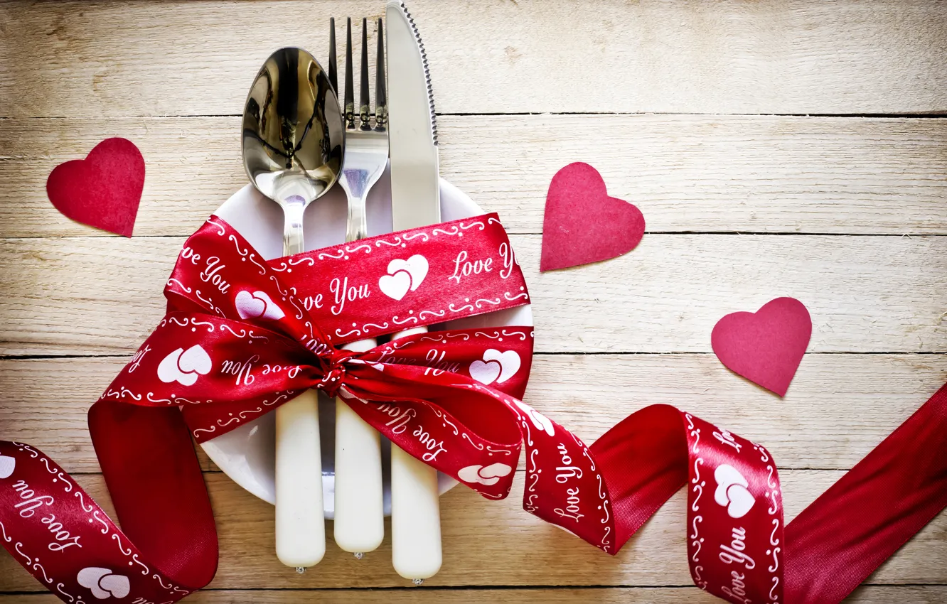 Photo wallpaper love, hearts, valentine's day