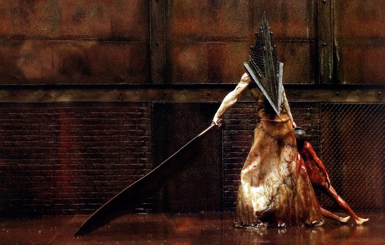 Photo wallpaper blood, the victim, horror, killer, cleaver, Silent Hill, Silent Hill, Pyramid Head