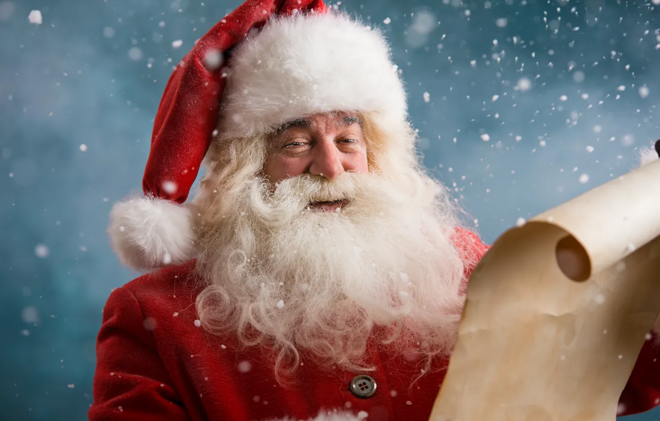 Photo wallpaper winter, snow, new year, Christmas, Santa Claus, Santa Claus, Christmas, winter