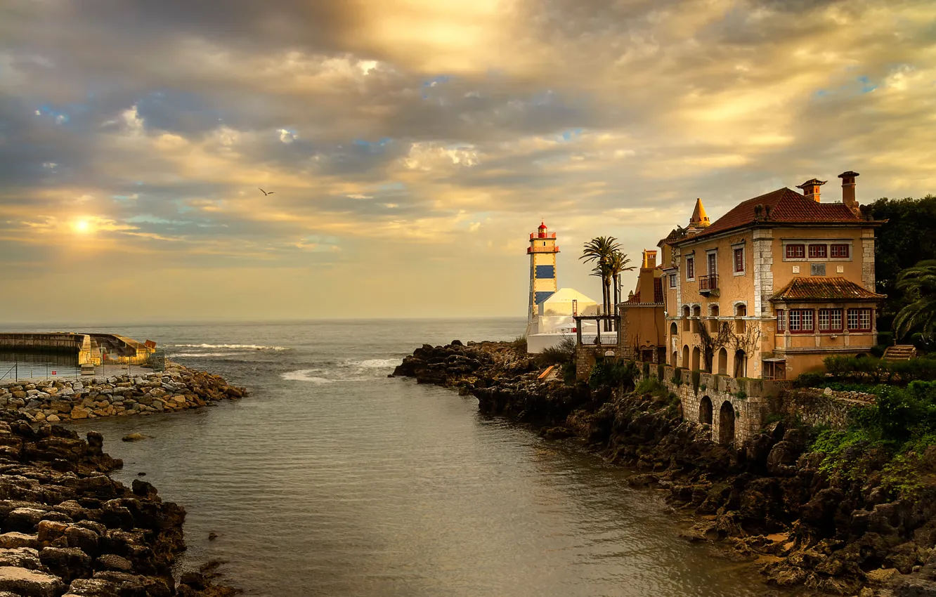 Photo wallpaper sunset, the evening, Portugal, Cascais
