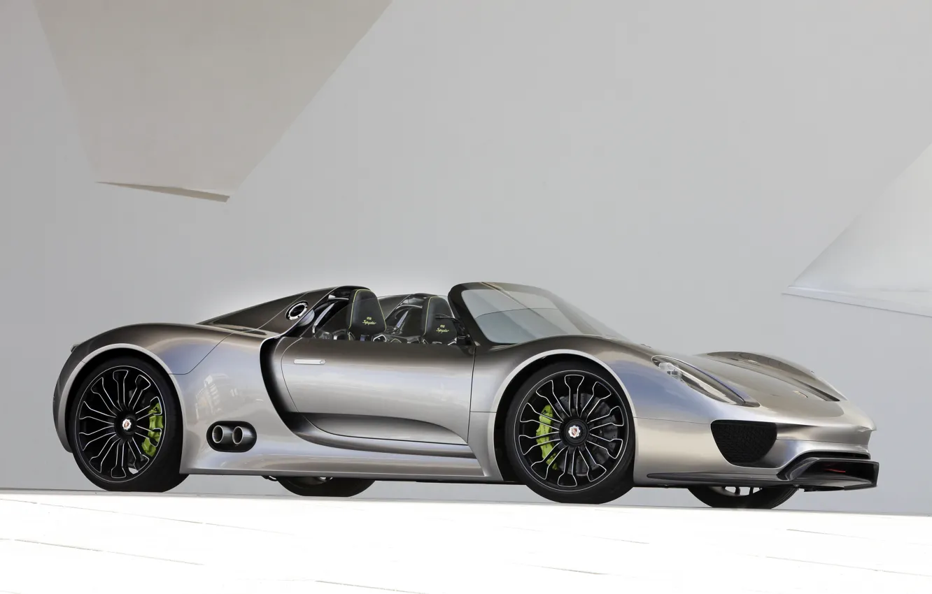 Photo wallpaper Porsche, silver, the concept car, Porsche, Porsche 918 Spyder Concept