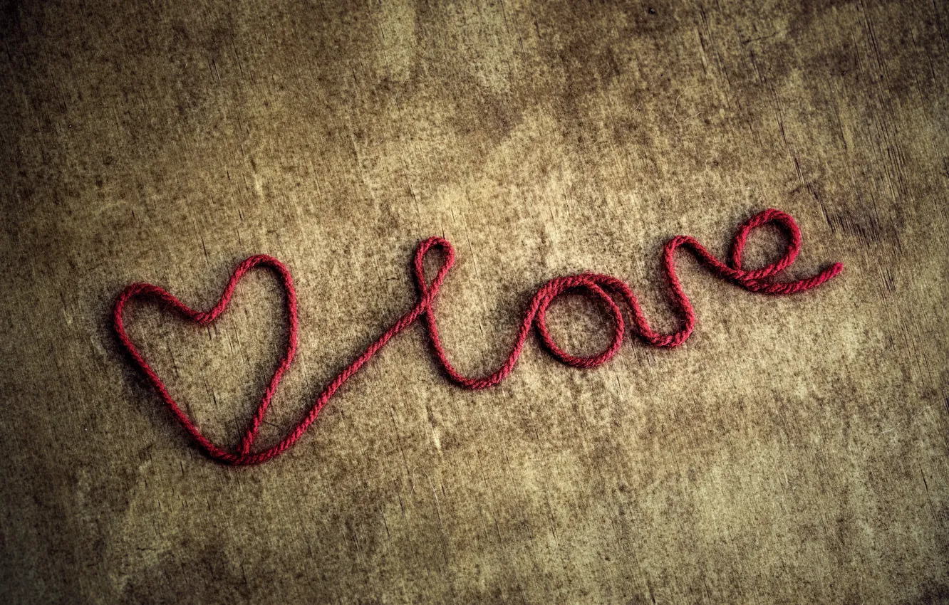 Photo wallpaper background, heart, rope, love, heart
