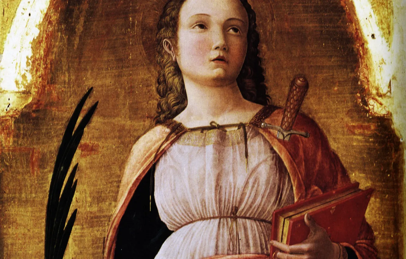 Photo wallpaper Andrea Mantegna, 1455, detail, Sainte, Justine of Padua