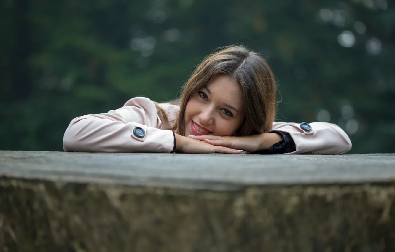 Photo wallpaper look, girl, smile, sweetheart, Alice, bokeh