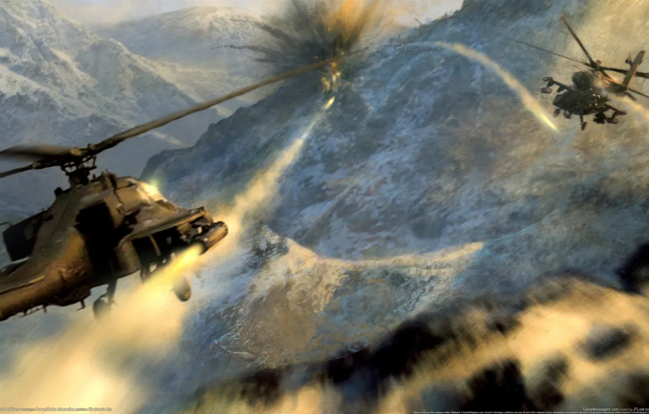 Photo wallpaper attack, helicopters, medal, of honor 2
