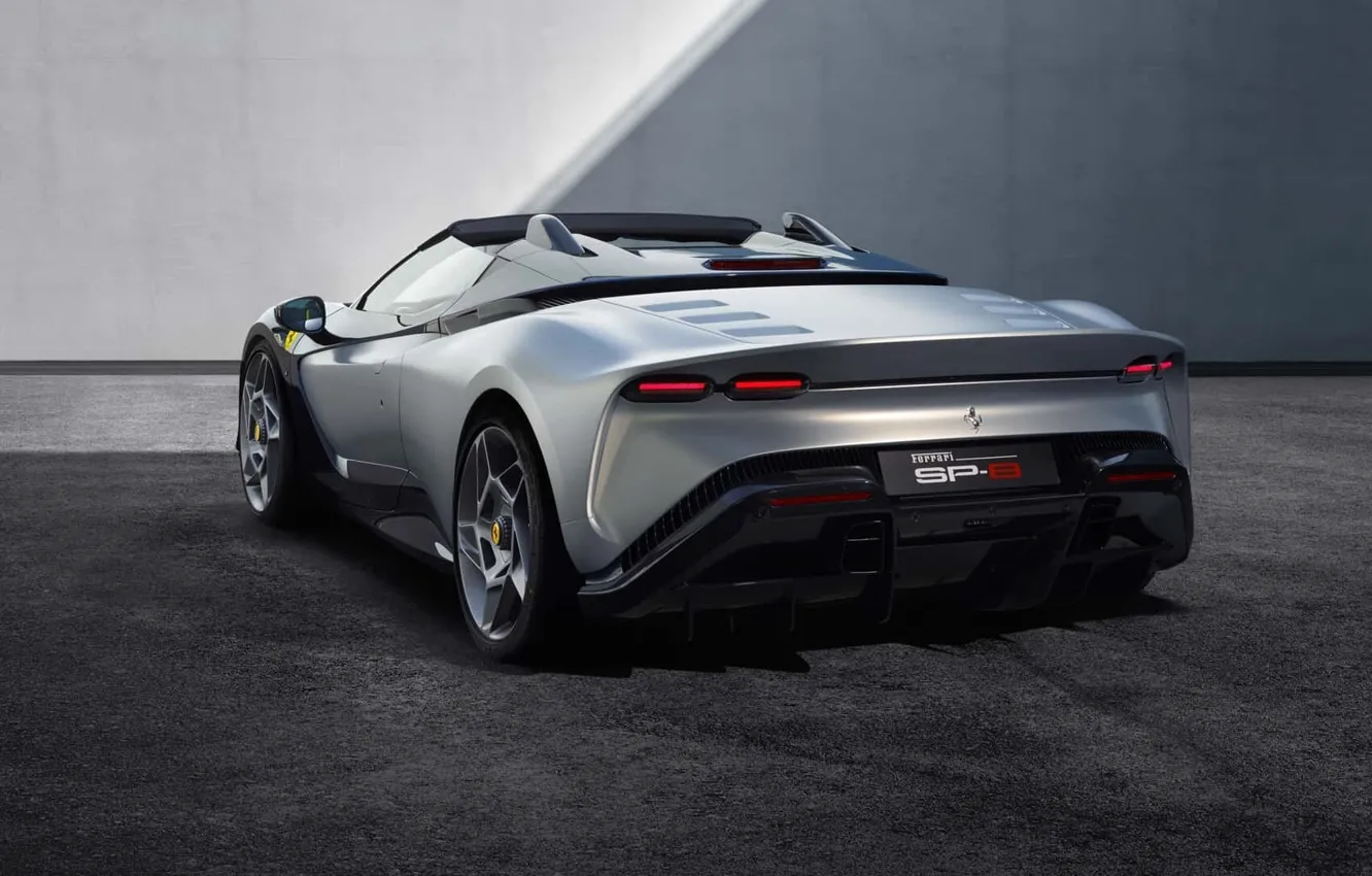 Photo wallpaper Ferrari, supercar, rear view, spider, 2023, Ferrari SP-8, SP-8, Special Projects