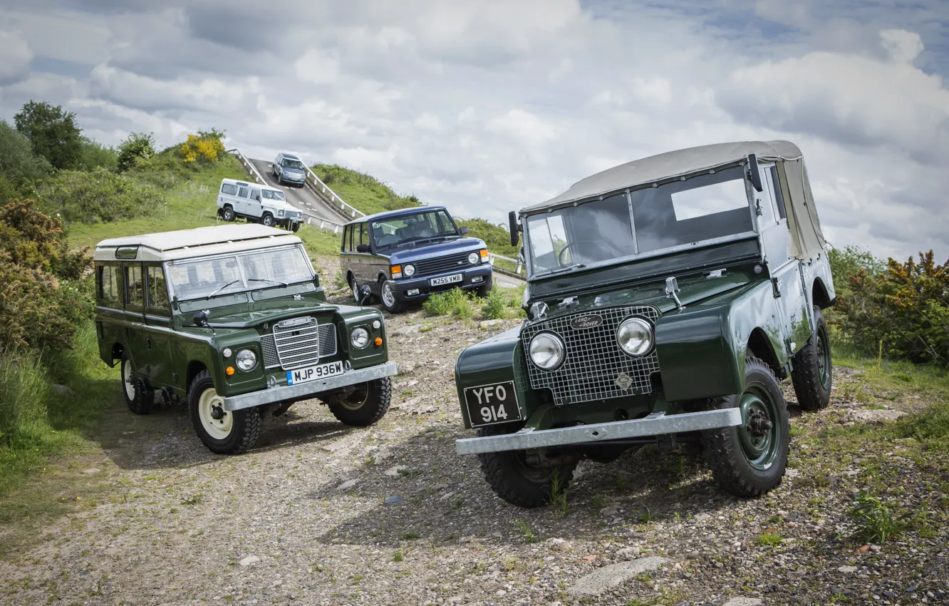 Photo wallpaper Land Rover, Range Rover, Defender, Series I, Series III, SUVs (mostly)