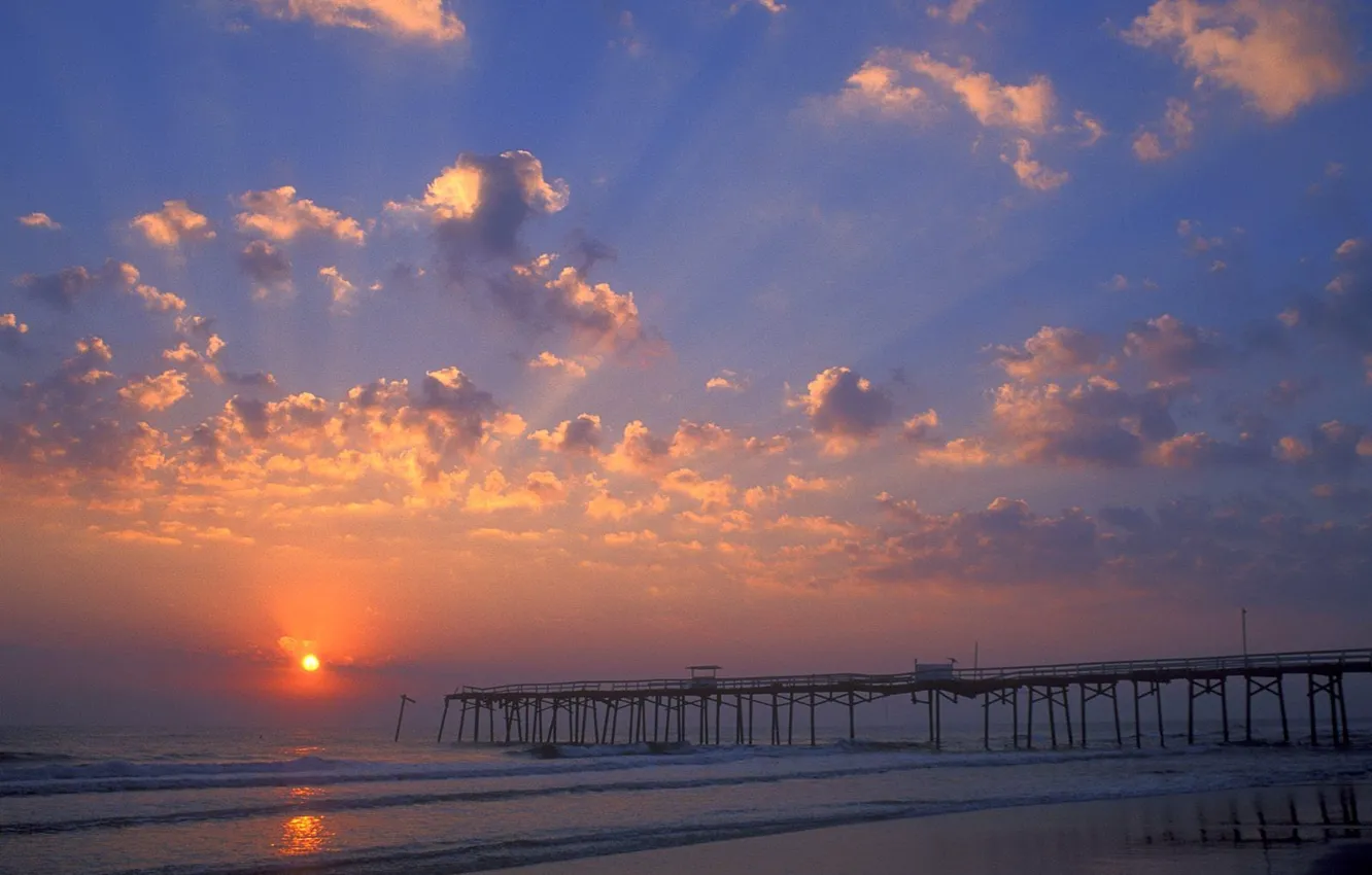 Photo wallpaper beach, pier, FL