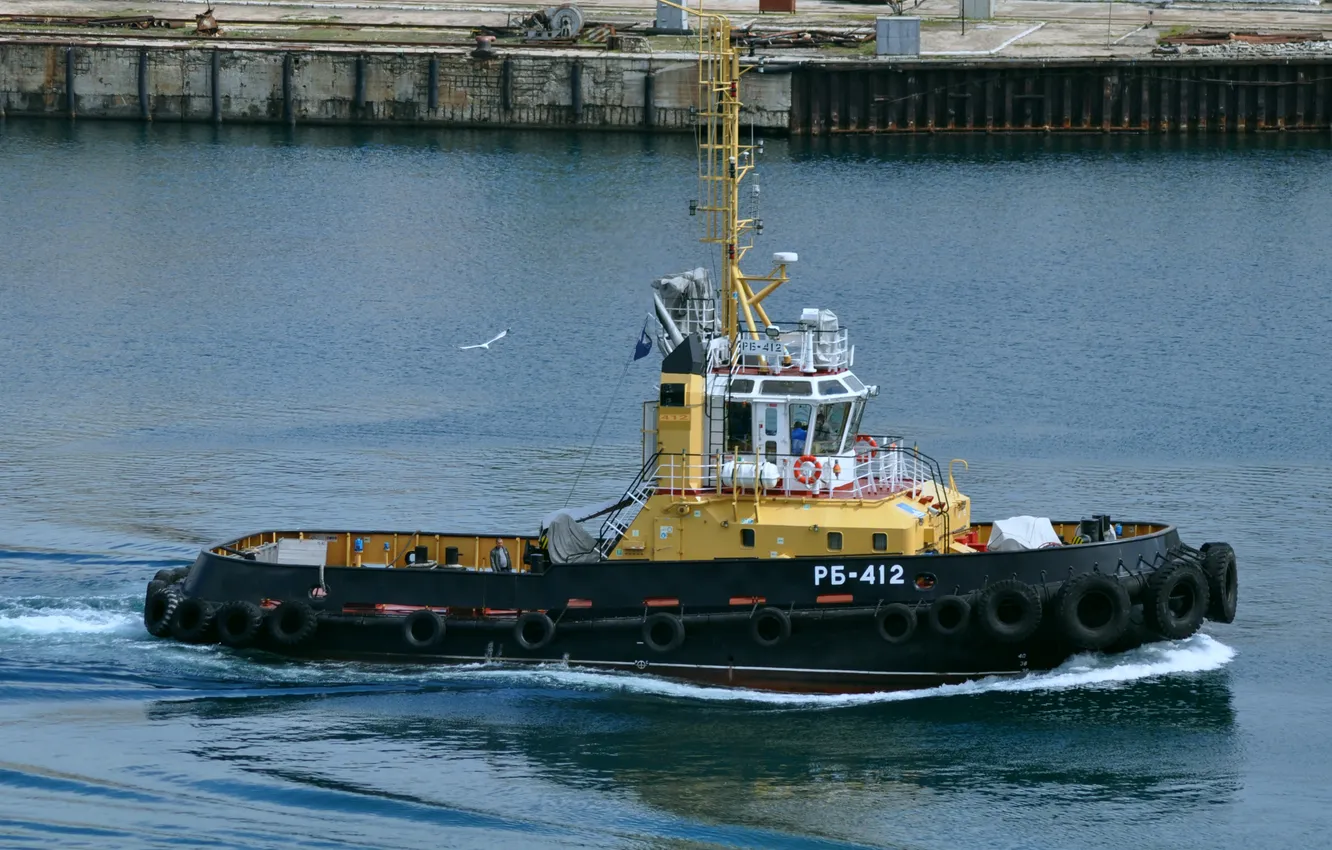 Photo wallpaper tug, port, raid