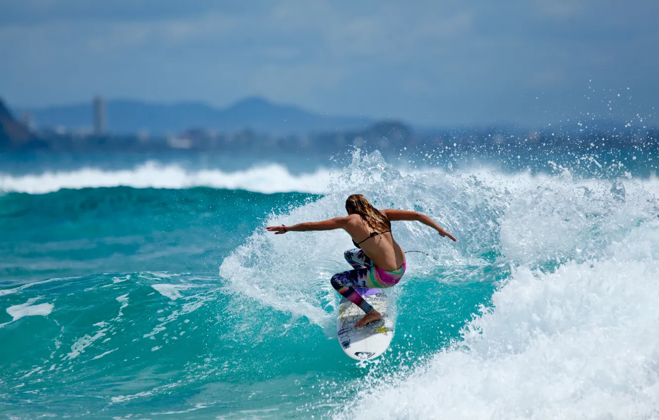 Photo wallpaper the ocean, sport, surfing, surfing, surfer